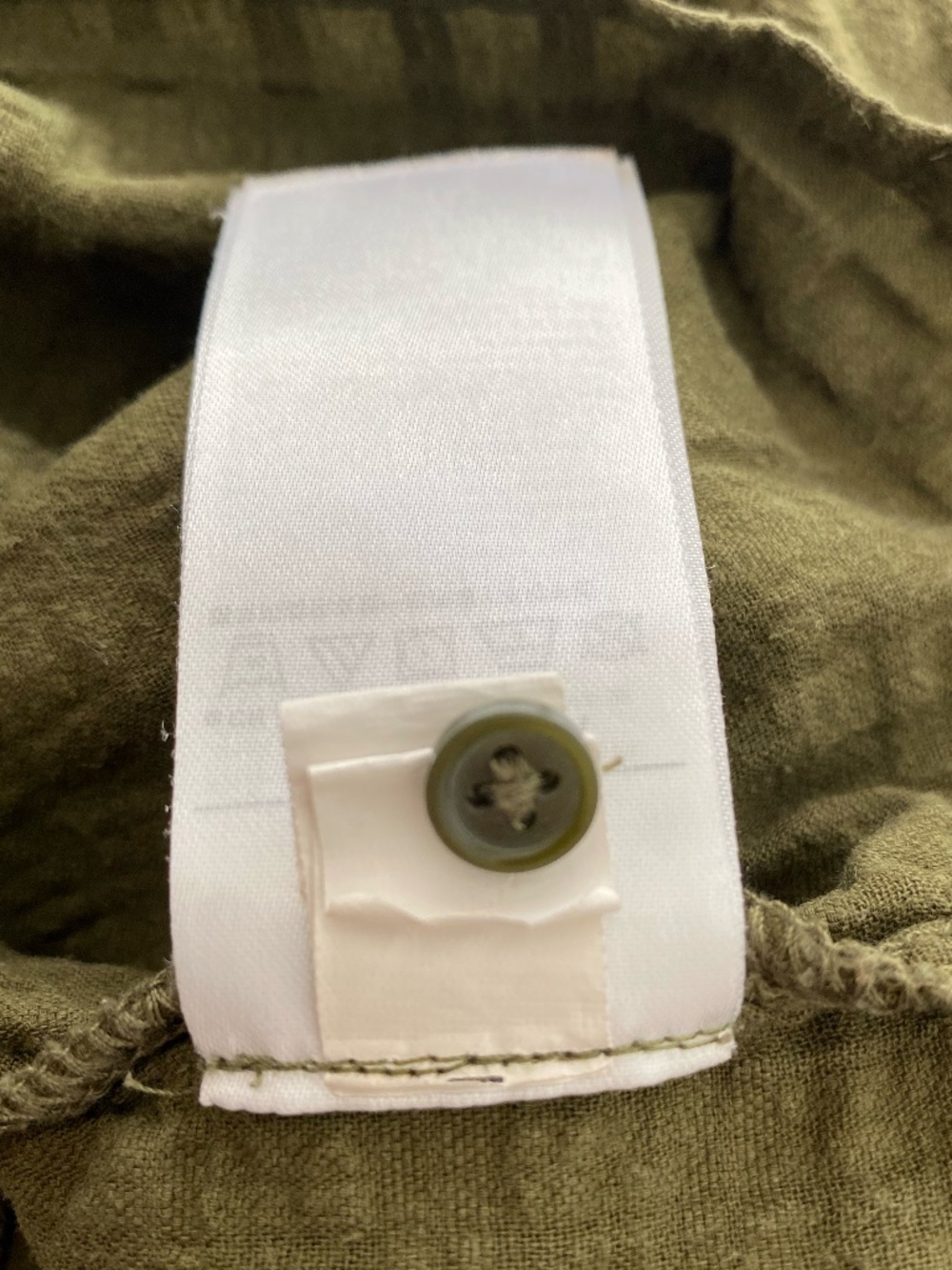 GAP Olive Green 100% Cotton Peasant Blouse 3/4 Ballon Sleeve Size M Women's - Picture 7 of 7